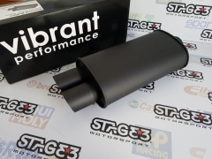 Vibrant Exhaust muffler 2.5’’ (63 mm) double output 3" (76mm)