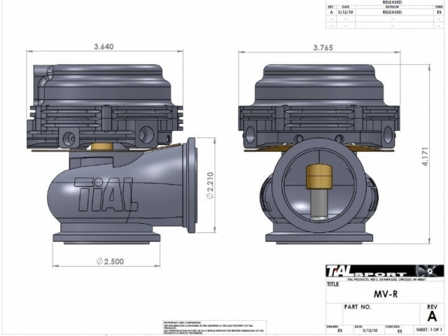 Wastegate Externa Tial Sport 44mm MV-R