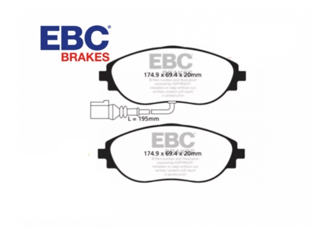 Pastilhas travão Frente EBC Yellowstuff Audi a3 8v / TT / Golf VII DP42127R